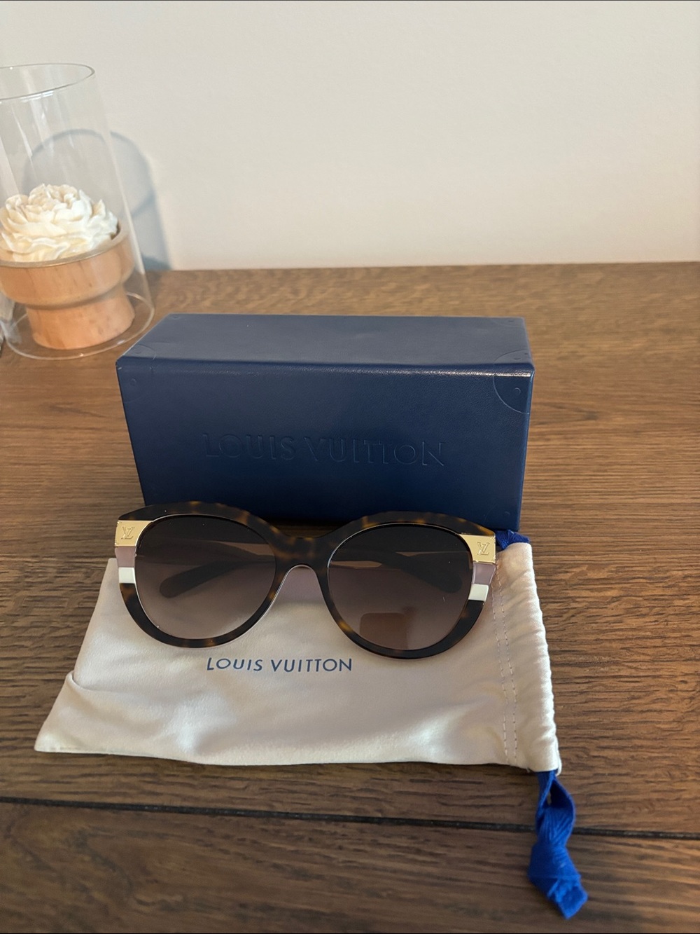 Louis Vuitton Tortoiseshell and Gold Accent Women's Sunglasses